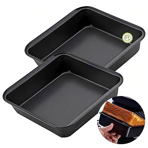 PureBake Premium Sgs Certified -2 Pc Square Cake Tin | Square Cake Pan | Non-Stick 9-inch Square Cake Tray, Set of 2, Carbon Steel Bakeware Set