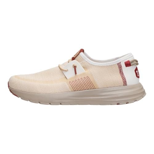 HEYDUDE Men’s Sirocco Stretch Sox, Irish Cream/Multi Size 12 | Slip On Shoes with Lightweight Flexible Microsuede Comfort for Travel & Everyday Wear
