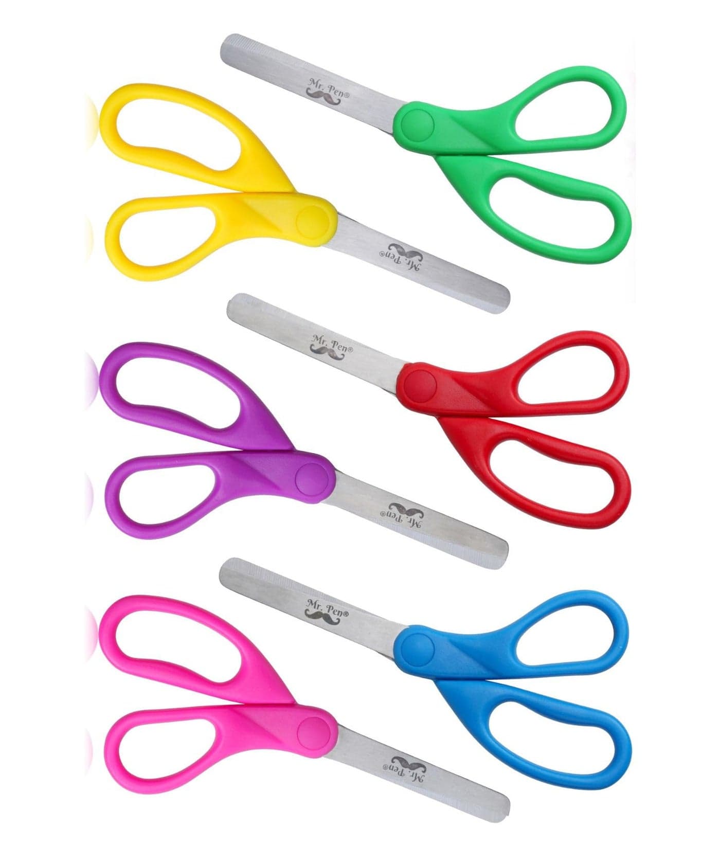 Mr Pen Kids Scissors 6 Pack 5 Inch Colored Toddler Safety Scissors for Kids School Preschool