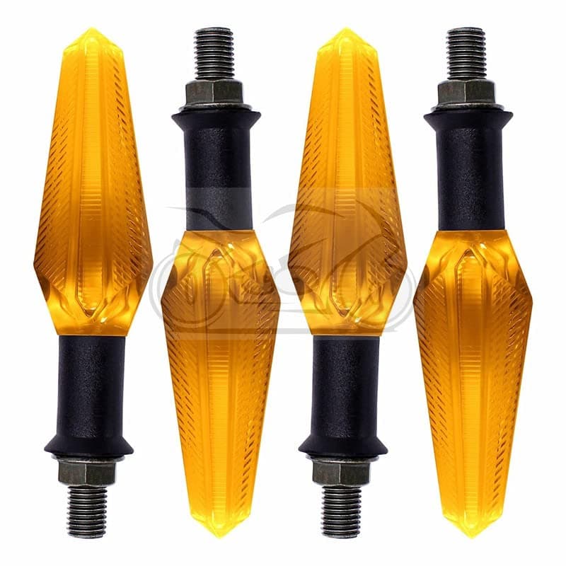 0TO6 Crystal Turn Signal Indicator Light For All Bikes and Motorcycle | Set of 4 | YELLOW