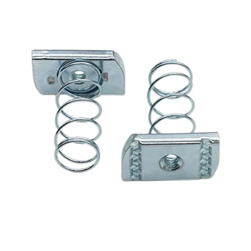 Strut Channel Nuts, 1/4"-20 Spring Channel Nut with Zinc Electroplate Finish, Long Spring Nuts Great for Use with Unistrut Channels (10 Pack)
