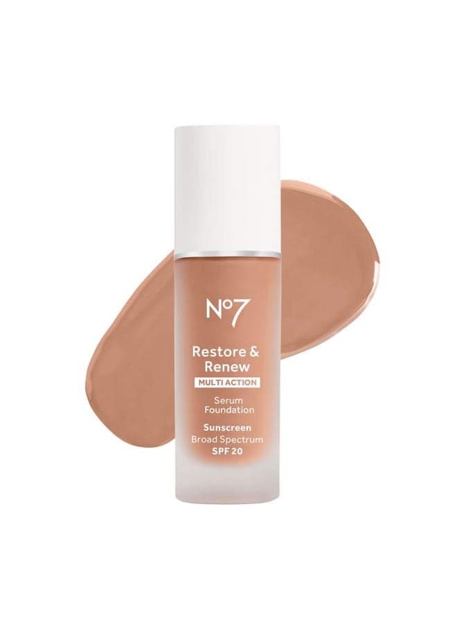 Restore & Renew Multi Action Serum Foundation - Wheat - Liquid Foundation Makeup with Vitamin C, Vitamin E & Collagen for Face - Beauty Skin Serum Formula with Medium Coverage (30ml)