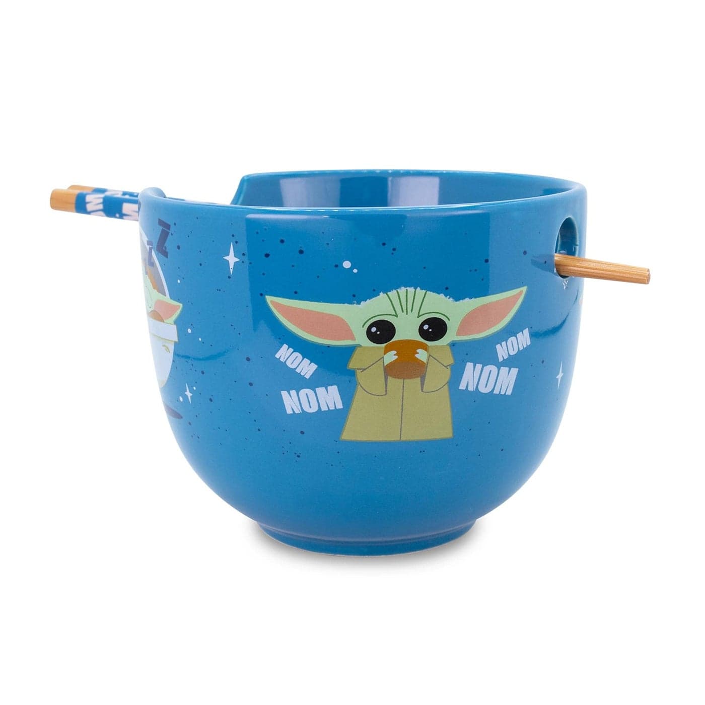 Star Wars The Mandalorian Grogu Nom Nom Japanese Ceramic Dinnerware Set Includes 20Ounce Ramen Noodle Bowl and Wooden Chopsticks Asian Food Dish Set For Home Kitchen Cute Baby Yoda Gifts