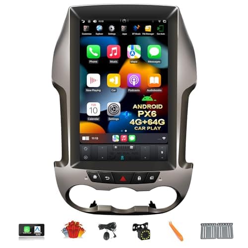 CUSP 12.1" Android Car Stereo for Ford Ranger 2011-2016 / F-250 2011-2016, Wireless CarPlay & Android Auto, PX6 4GB+64GB Vertical Screen GPS Navigation Head Unit, DSP, WiFi, Bluetooth, SWC