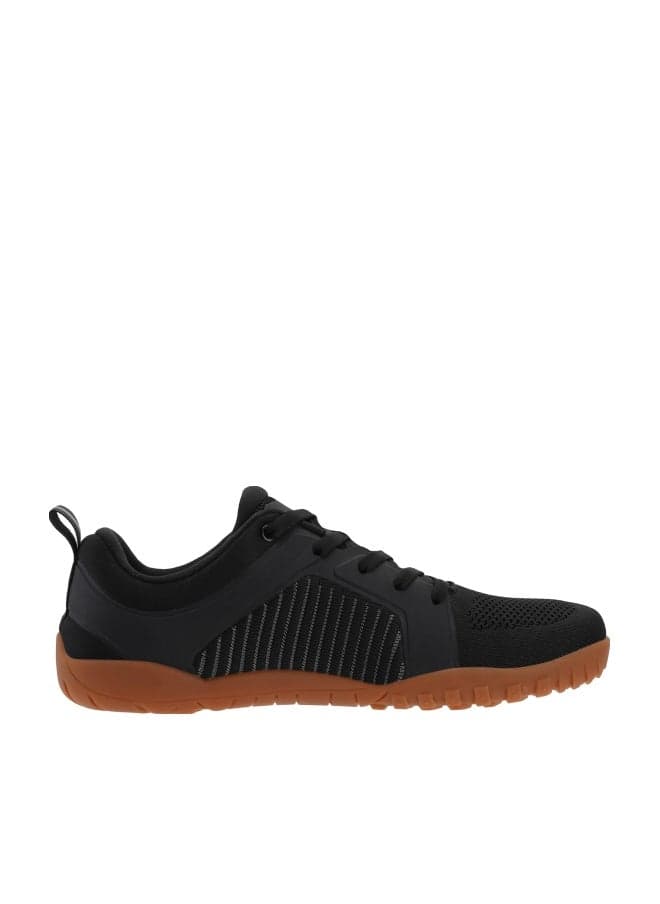 WHITIN Men's Wide Toe Box Trail Running Shoes Barefoot Minimalist Zero Drop Size 12 Cross Training Walking Fitness Outdoor Hiking Gym Black Gum 45