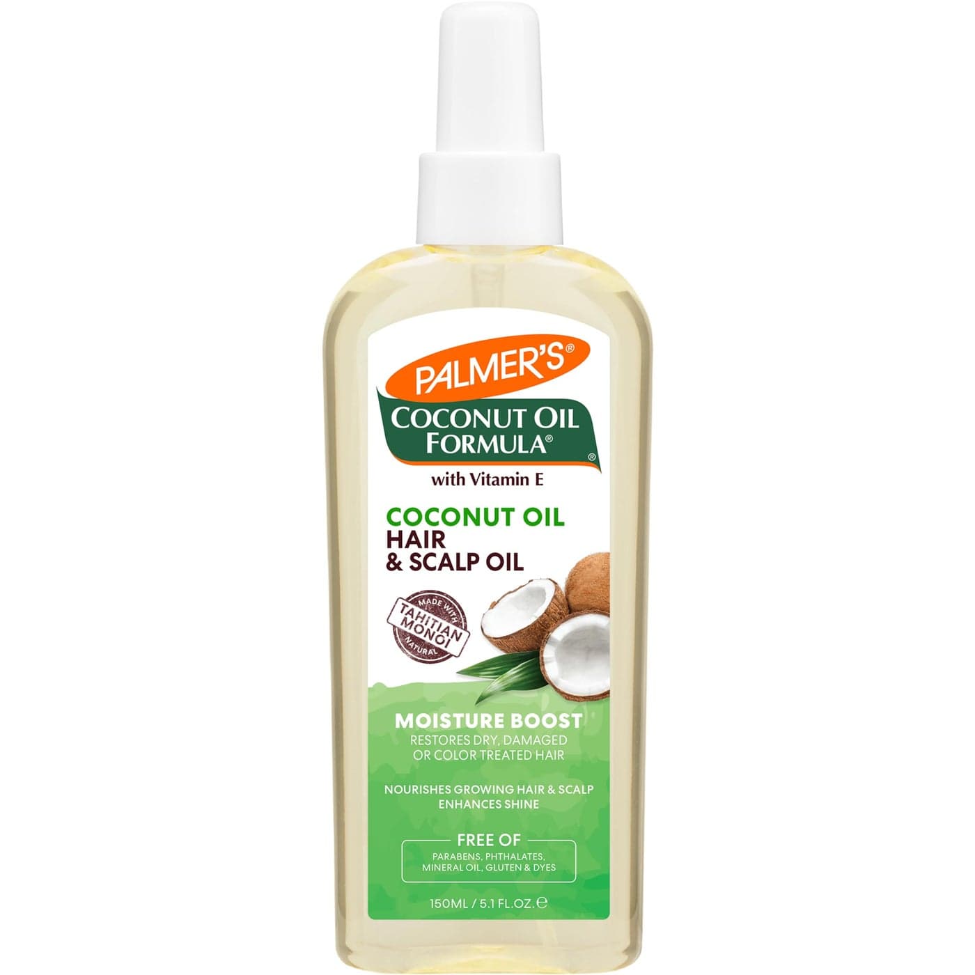 Palmers Coconut Oil Moisture Boost Restorative Hair and Scalp Oil Spray Lasting Hydration and Shine for Dry or Damaged Hair Promotes Scalp Health 51 Oz