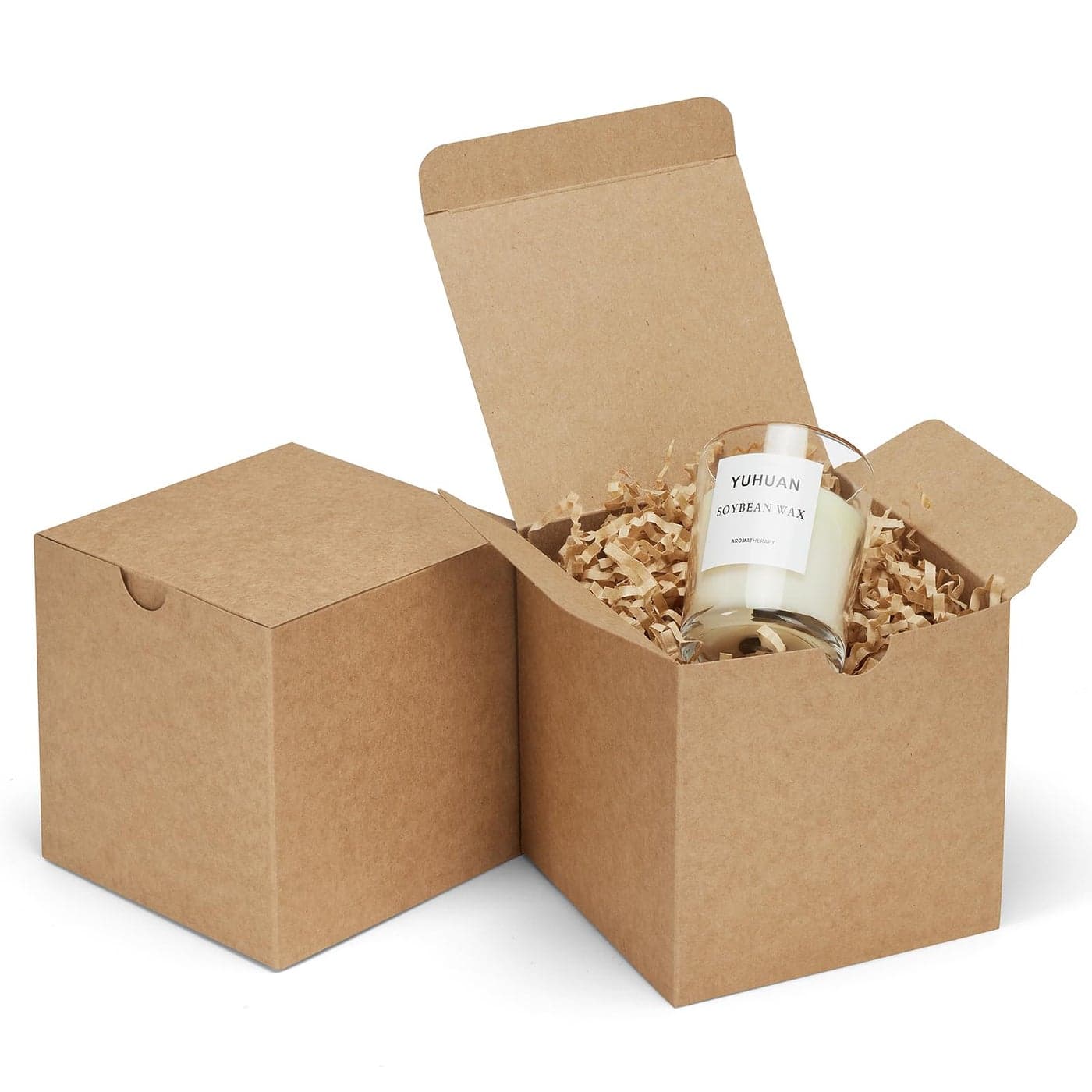 Eupako Gift Boxes 4x4x4 50 Pack Brown Kraft Paper Box with Lids Party Favor Boxes for Bridesmaids Proposal Crafting Cupcake Wedding Christmas