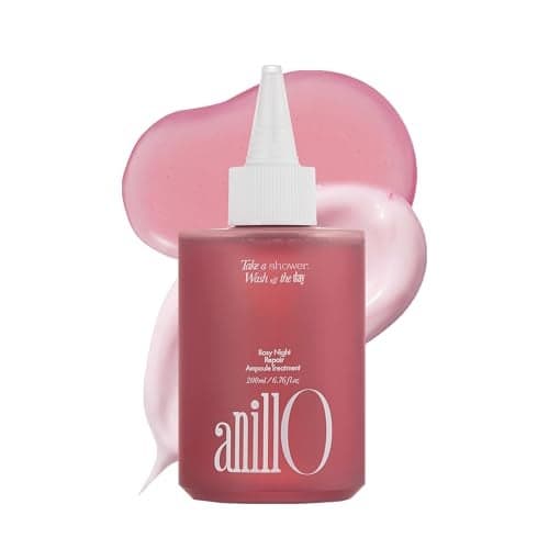 ANILLO Rosy Night Hair Ampoule Treatment for Damaged Hair WatertoCream Repair Formula with Peptides Amino Acids Frizz Control Color Safe SiliconeFree Floral Musk Scent 676 fl oz