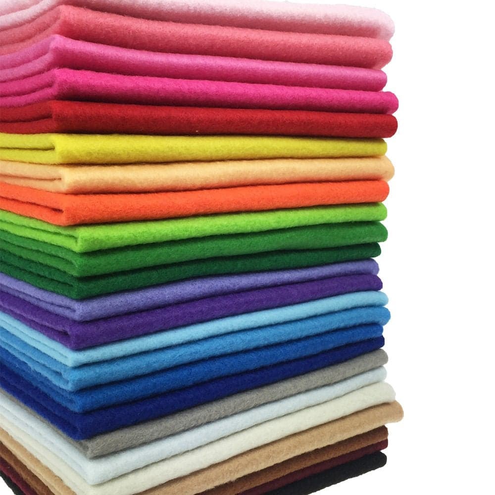 24pcs Thick 14mm Soft Felt Fabric Sheet Assorted Color Felt Pack DIY Craft Sewing Squares Nonwoven Patchwork 20 20cm