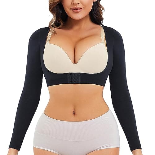 LODAY Upper Arm Shaper for Women Faja Post Surgery Slimming Compression Sleeves Shapewear Tops (Black, L/XL)