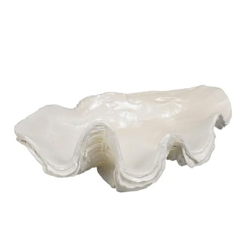 LC LCdecohome Decorative Bowl Entryway Table Decor - Resin Clam Shells Bowls Seashell Beach Console Table Home Decor Accents for Ocean Themed Living Room Coffee Table Decor 9 * 6 * 3.5 Inch