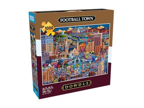 Buffalo Games Eric Dowdle Football Town 1000 Piece Jigsaw Puzzle for Adults Challenging Puzzle Perfect for Game Nights Finished Size is 2675 x 1975