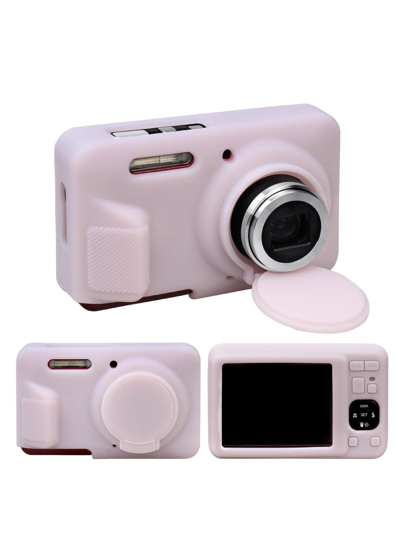 Silicone Case for KODAK PIXPRO FZ55 Digital Camera Soft Lightweight Protective Case Cover with Removable Lens Cover for KODAK FZ55 Accessories (Jelly Pink)