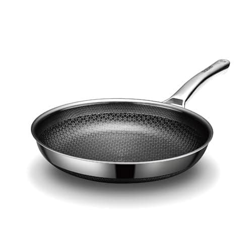Aceself Frying Pans NonstickHybrid 10 inch Non Stick Frying PansPFOA Free Cookwarenon stick Stainless Steel SkilletsDishwasher and Oven Safe Works on InductionCeramic and Gas Cooktops AS20