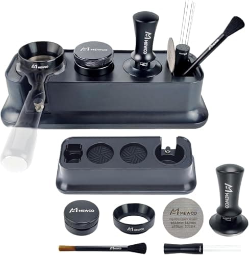 7 Pack Espresso Tamper StationCoffee Distributor TamperEspresso WDT StirrerCoffee TampingBrushCoffee Dosing FunnelEspresso Puck Screen Espresso Accessories for Bar Home Office 54 mm