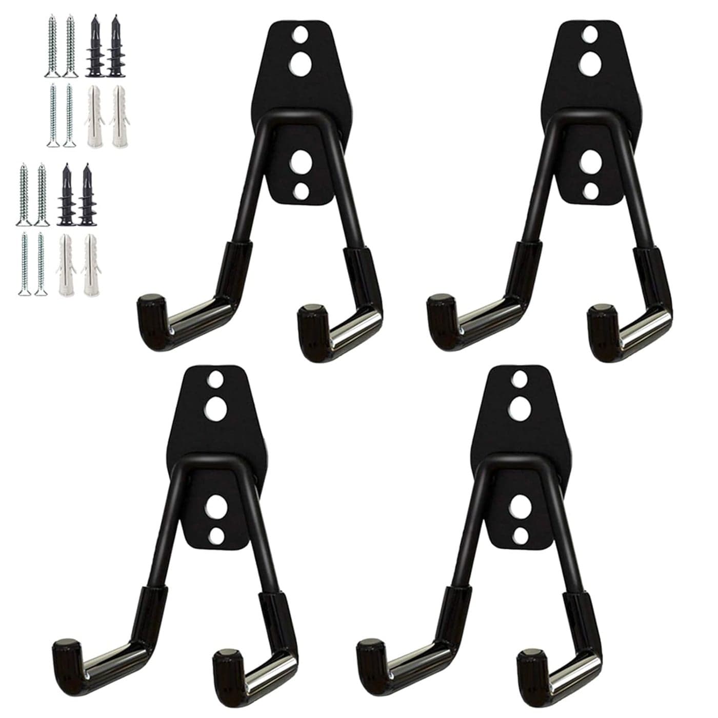 Garage Storage Utility HooksGarage Garden Tool OrganizerSteel Wall Mount Hooks Garden Small U Hooks 4 PackBlack