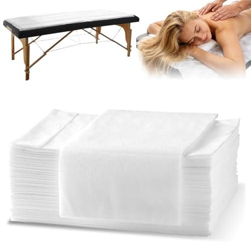 KOEPTHA Disposable Bed Sheets Massage Table Sheets, 20 Pcs Massage Sheets Cover Non-Woven Fabric for Spa, Beauty Salon, Hotels, 70’’ x 31’’