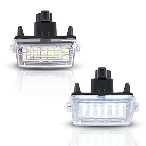 Asgohme LED License Plate Lights Bright White Tag Lamp Assembly Replacement Compatible with Toyota Camry Highlander Avalon Yaris Prius C, Pack of 2