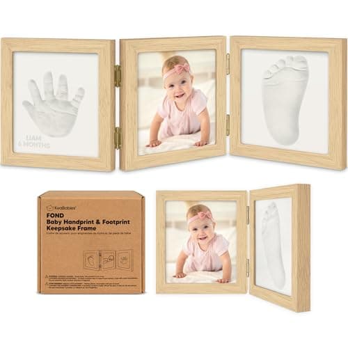 KeaBabies Baby Shower Gifts for Boys, Girls - Baby Hand and Footprint Kit, Newborn Handprint Kit, Keepsake Photo Frame, Nursery Picture Frame, Gender-Neutral Newborn Keepsake Gifts (Ash Wood)