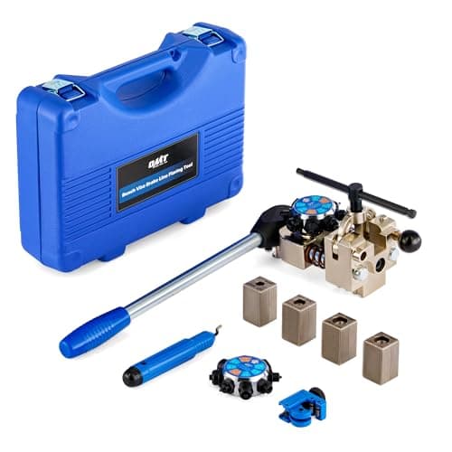 Orion Motor Tech Brake Line Flaring Tool Kit, 45 & 37 Degree Flaring Tool Set, Single Bubble Double Flare Tool Kit for Brake Lines, Professional Brake Flare Tool Kit for 3/16" 1/4" 5/16" 3/8" Tubes
