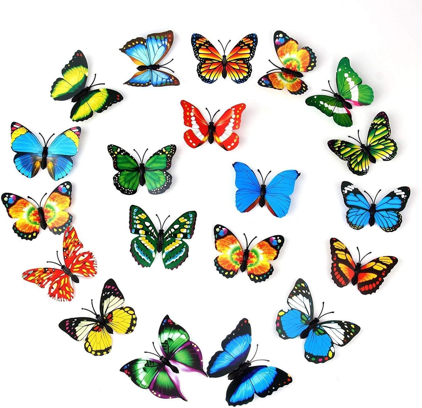 20pcs 3D PVC Butterfly Magnet Wall Decoration with Refrigerator Magnets(Color Random)