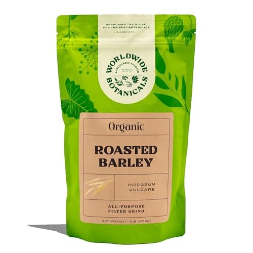 Worldwide Botanicals Organic Barley Dark Roast 1 lb Italys Orzo their Favorite CaffeineFree Coffee Alternative Brew Like Coffee Acid Free Kosher Ground 16 ounces