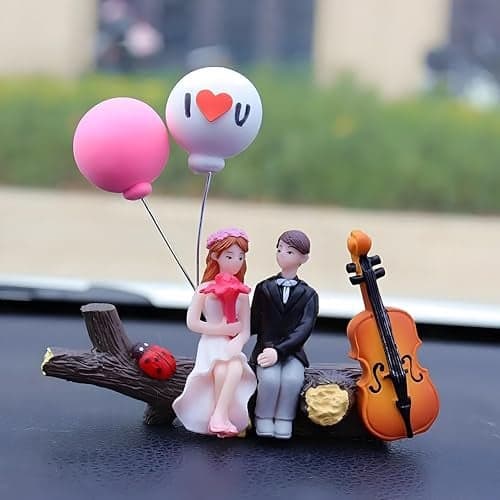 DETACHI Plastic Car Dashboard Toy | Car Dashboard Accessories | Car Decoration Items | Car Decor | Interior Dashboard Accessories | Showpiece for Desk Decoration | Car Dashboard Toys (1 Pc Couple)