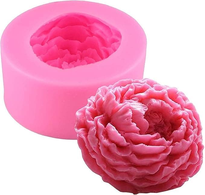 HUSAINI MART 3D Liquid Single Peony Flower Fondant Silicone Sugar Baking Mold Fondant Mould Fudge Silicone Mold Handmade soap Decoration Mold