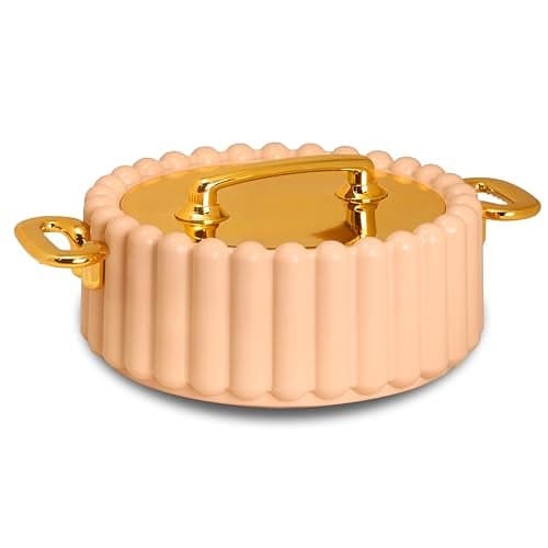 SELVEL Giving shape to life! Volvo Casserole Insulated Hot Pot With Stainless Steel Inner Single| Roti Casserole | Hot Box For Kitchen | Chapati, Roti, Biryani | Keeps Food Hot & Fresh (Peach, 1200Ml)
