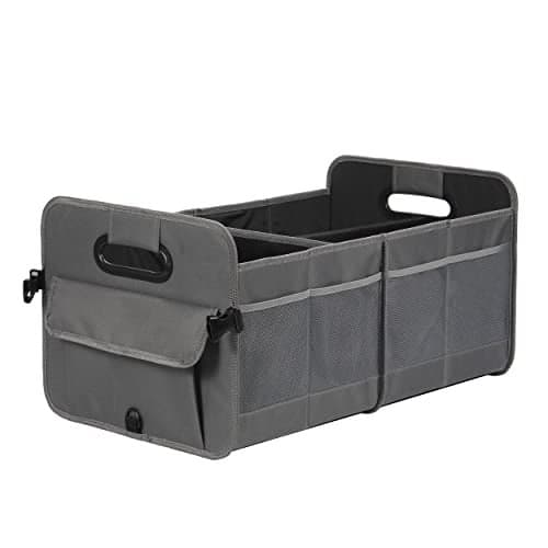 AOKJOY Car Trunk Organizer Car Storage Organizer Collapsible Multi Compartment Car Organizer Adjustable Straps Car Organizer for SUVGray