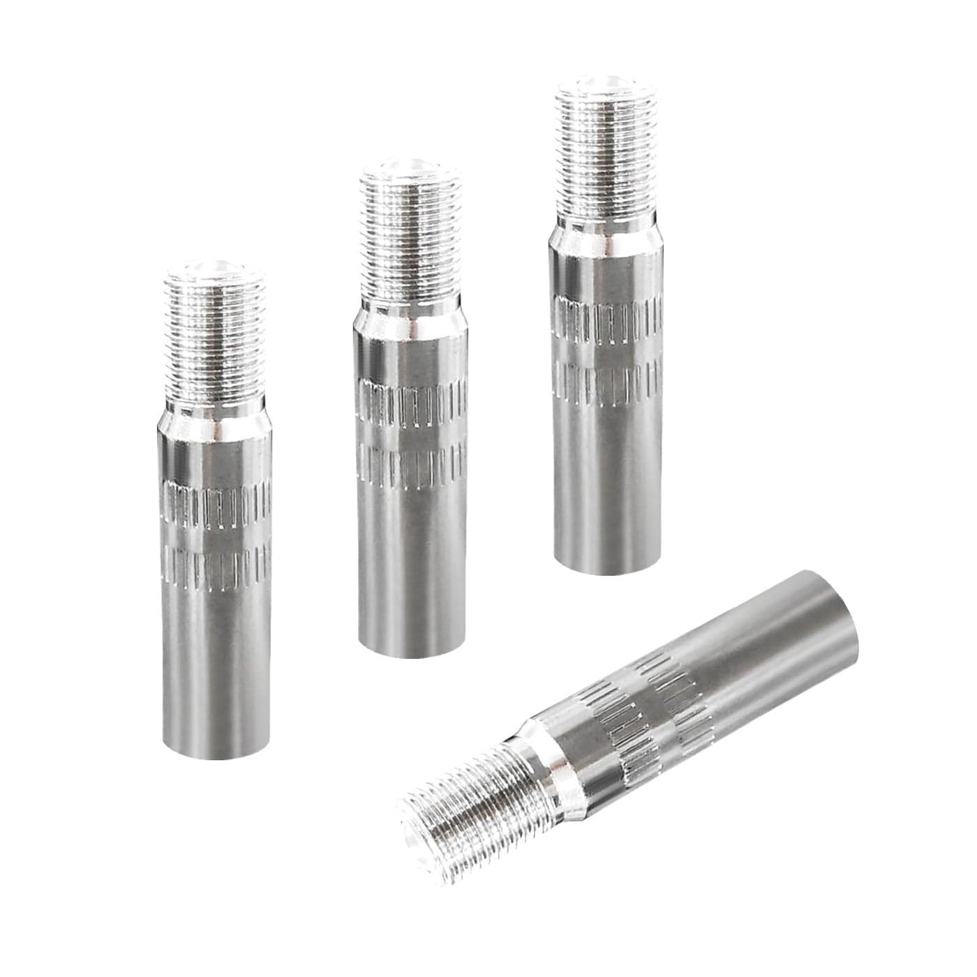 Augeny 4PCS 39mm Valve Cap Stem Extenders Screwon Car Tire Valve Stem Extensions Universal Nickle Plated Brass Wheel Tire Caps Extender Adapter for Car Truck Motorcycle Bike