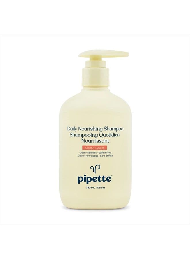 Daily Nourishing Shampoo - Tear Free Shampoo for Kids, Adds Moisture, 100% Plant-Derived Squalane and Quinoa, Orange + Vanilla Aroma, 11.2 fl oz