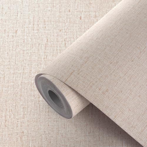 Akywall Beige Grasscloth Wallpaper Peel and Stick Textured Self Adhesive Stick on Linen Contact Paper Waterproof Vinyl Roll for Countertops Cabinets 118inch