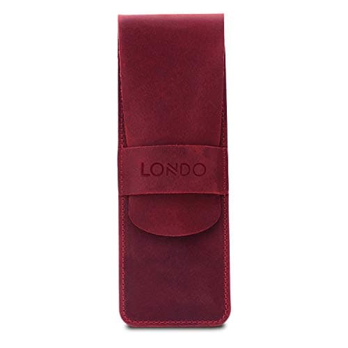 Londo Genuine Leather Pen and Pencil Case with Tuck in Flap, Stationery Bag