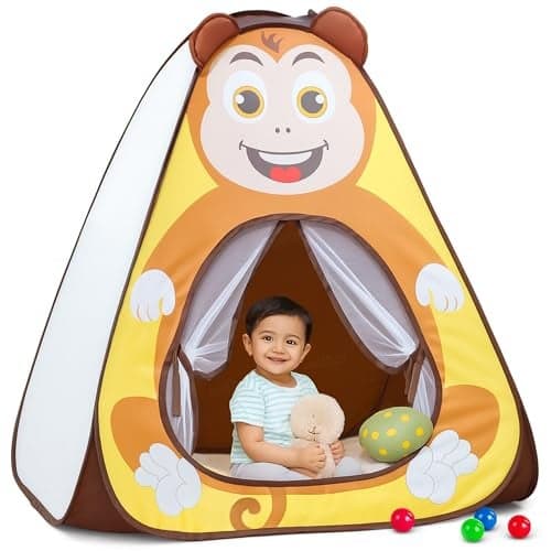 Zest 4 Toyz Popup Tent House for Kids Play House Foldable Tent House for Boys & Girls Easy to Set Up Baby Tent House 3 to 5 Years (Balls Not Included) - Yellow