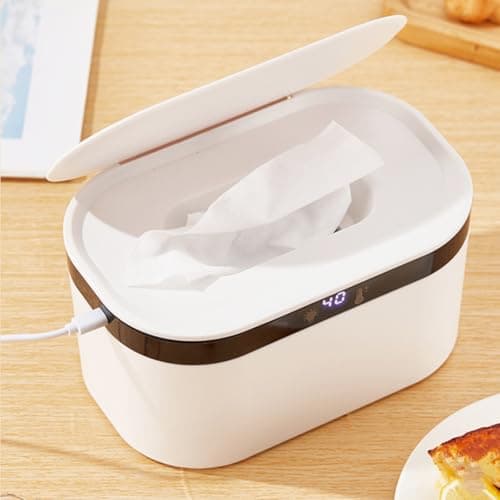 PandaEar Baby Wipe Warmer Large Capacity Moist Wipe Dispenser with 5Level Temperature Heating Control Quiet Even Heating Diaper Wipe Warmer with Night Light