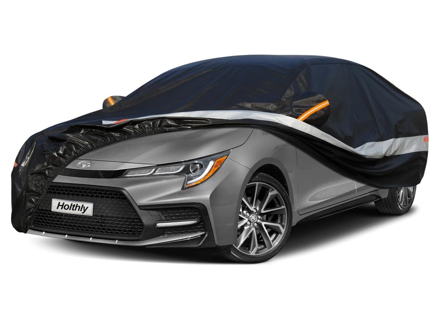 Holthly 10 Layers Sedan Car Cover Waterproof All Weather for Automobiles,100% Waterproof Outdoor Car Covers Rain Snow UV Protection. Custom Fit for Honda Civic, Toyota Corolla, Hyundai Elantra,etc
