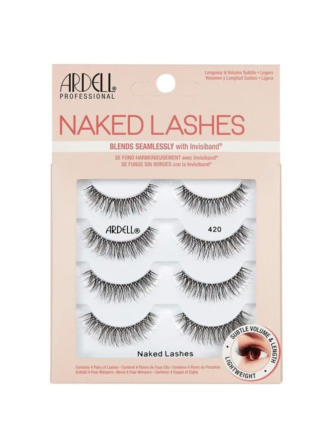 Strip Lashes Naked Lashes #420, 4 Pairs x 1-Pack