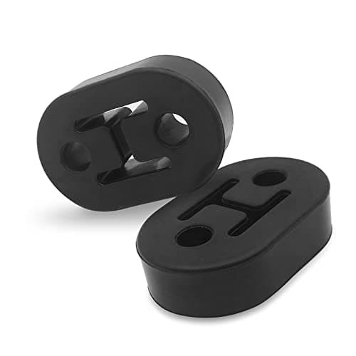 2 Pcs 2 Hole Exhaust Hanger Rubber, Universal Hole Size Diameter 0.47inch (12mm), Muffler Bracket Mount, Insulator Bracket For Car/Truck/SUV (Black)