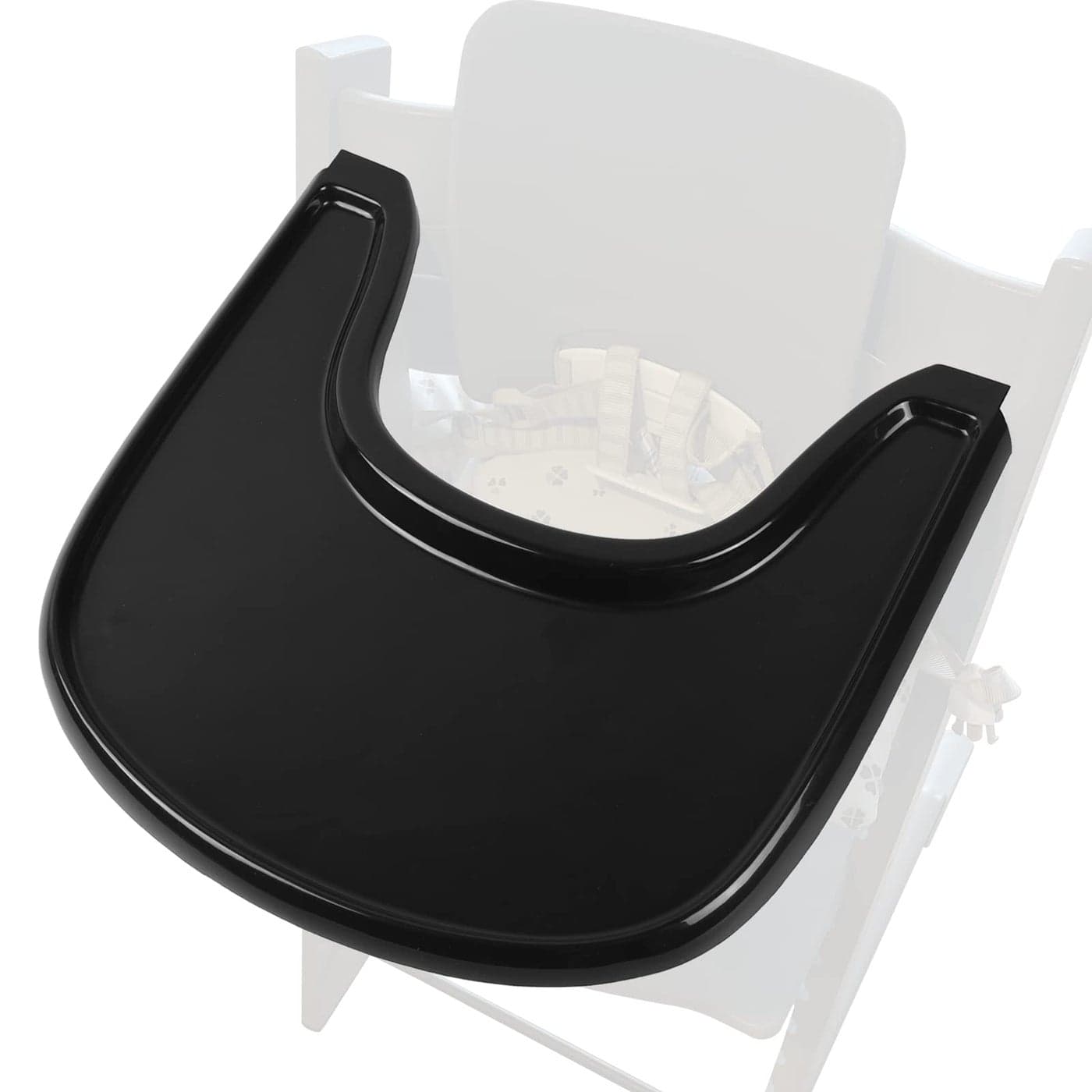 LuQiBabe Baby High Chair Tray Compatible with Stokke Tripp Trapp Chair with Smooth Surface and Strong Suction Power Made with FoodSafe Plastic BPA BPS BPF Lead and Phthalate Free Black