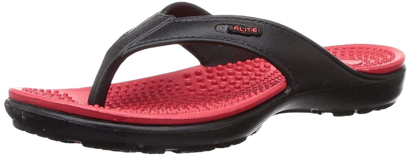 Flite Women's Black-RED Thong Sandals-4 UK (FL0245G_BKBK0007)