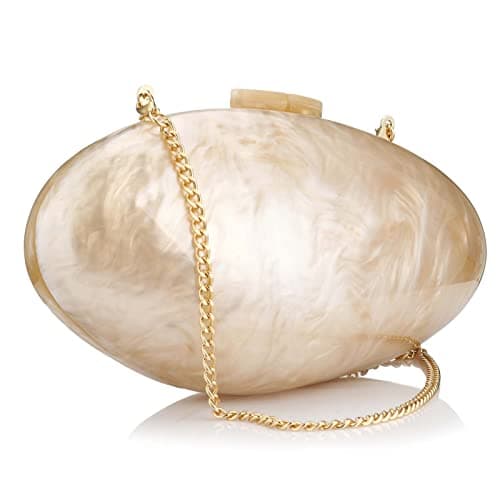 Gets Acrylic Purses and Handbags for Women Shell Shape Clutch Shoulder Crossbody Bag with Chain Elegant for Banquet Evening Wedding Party