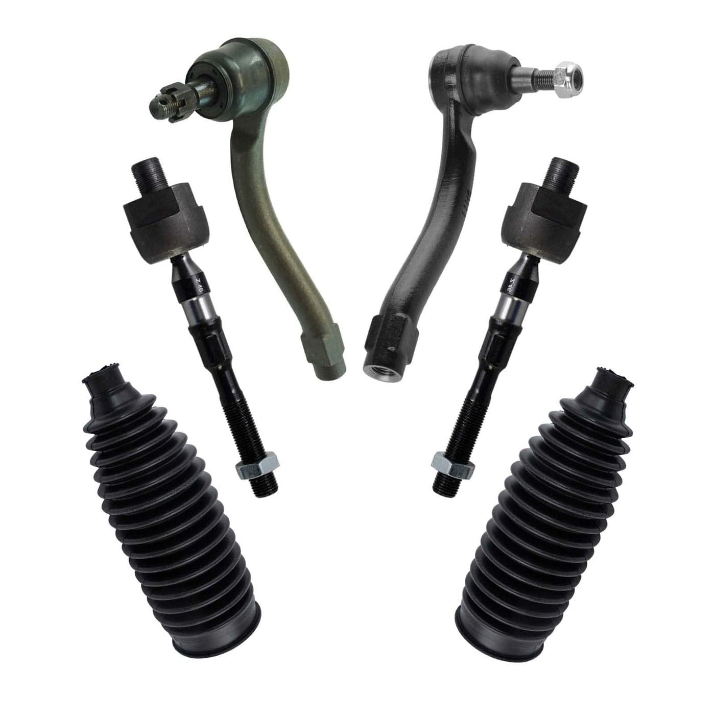 TRQ Front Steering Kit Steering Rack Pinion Bellow Tie Rod Compatible with 20082012 INFINITI EX35 20142016 Q50 20142017 QX50