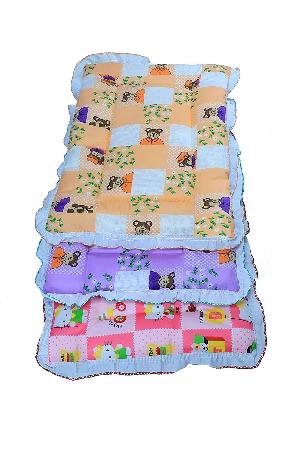 Baby Swing Baby Bedding Set for Boy Girls Sleeping Mattress Bed Set Cotton Crib Sheet Nest Godari Bed Bag Massaging Mat 012 Month Design and Color May Vary Set of 3