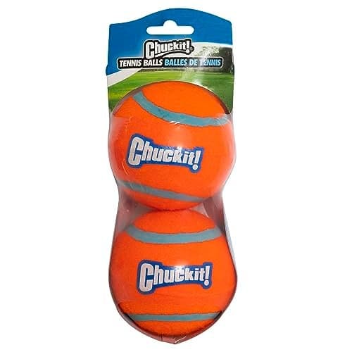 Chuckit Dog Tennis Ball Dog Toy Extra Large 35 Inch Diameter for dogs 100 lbs Shrink Wrap Pack of 2
