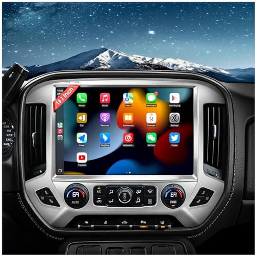 131 QLED Car Radio Stereo Upgrade for Chevy Silverado GMC Sierra 20142018 8Core Head Unit 4GB64GB with CarPlayAndroid Auto 2K Touch Screen and 1080P Backup Camera 464 Silver