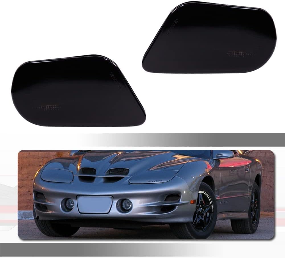 Tonsya Smoked Lens Front Bumper Corner Turn Signal & Side Marker Lights for 1998-2002 Pontiac Firebird Trans Am