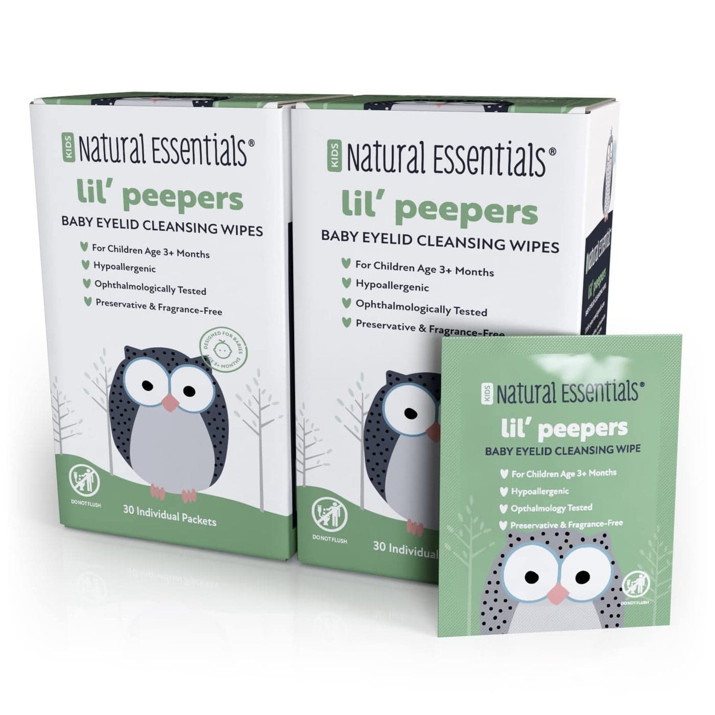 Lil Peepers Baby Eye Wipes and Eyelid Cleanser PreservativeFree RinseFree Pediatrician Recommended Hypoallergenic Soft Eyelid Wipes for Babies Kids Adults 30 Count 2pk