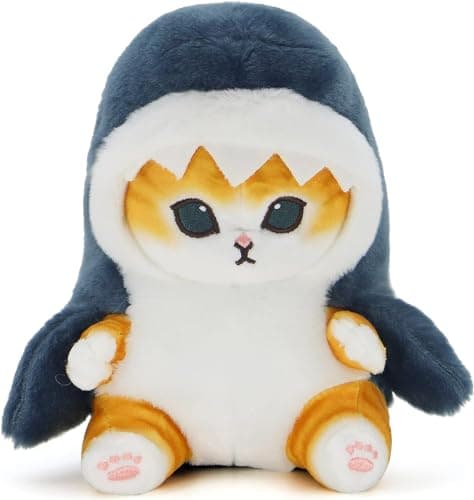 CNAANA Kawaii Shark Cat Plush Toy Stuffed Animal Doll Soft Pillow for Boys Girls Shark cat 118in