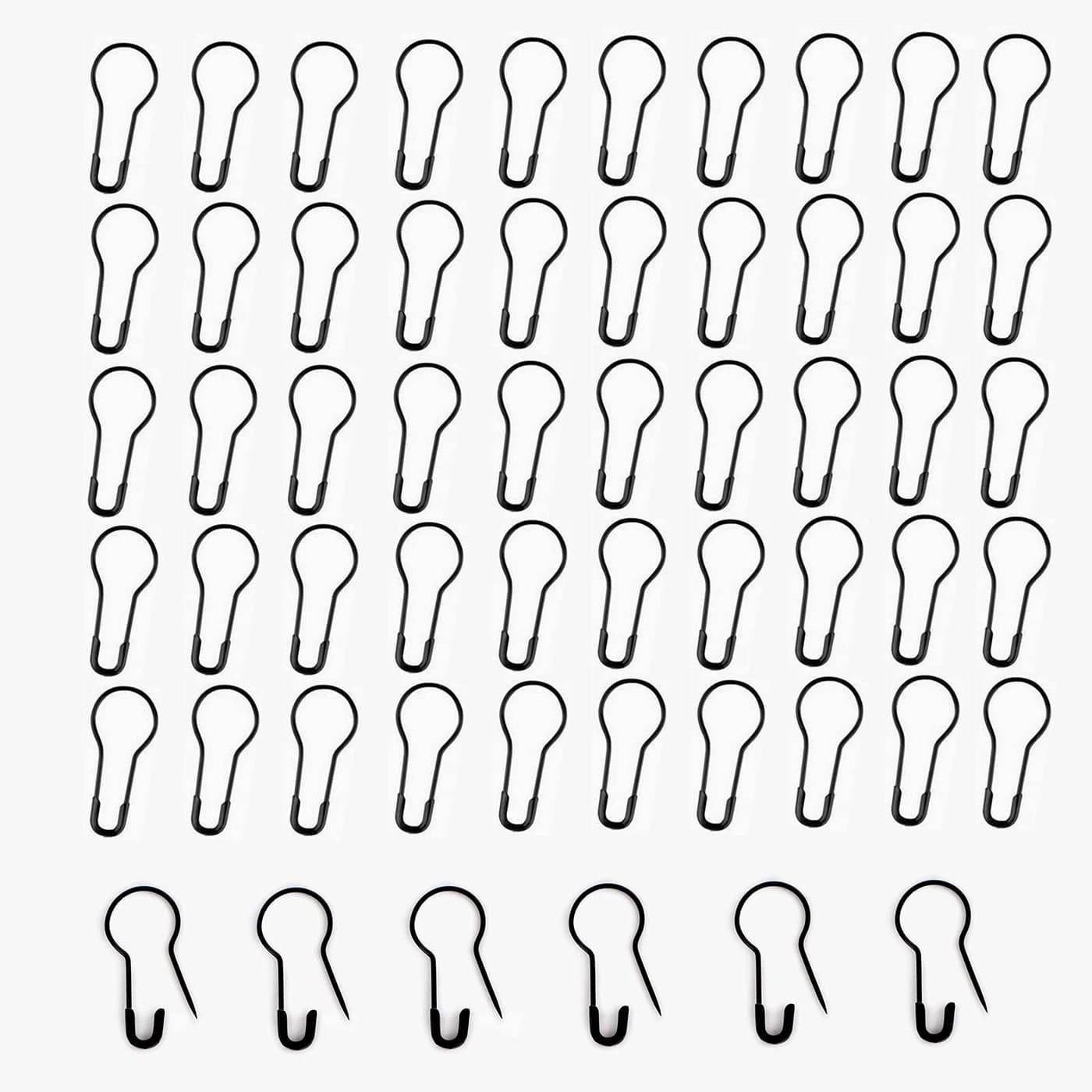 Transun Moo 500Pcs Black Safety Pins 08 Metal Bulb Pins Gourd Pin Clothing Tag Pins Calabash Pin for DIY Craft Home Accessories